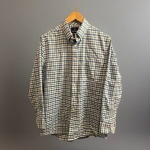 Stafford Travel Performance Super Shirt Blue Plaid Collared Button Up 15 1/2